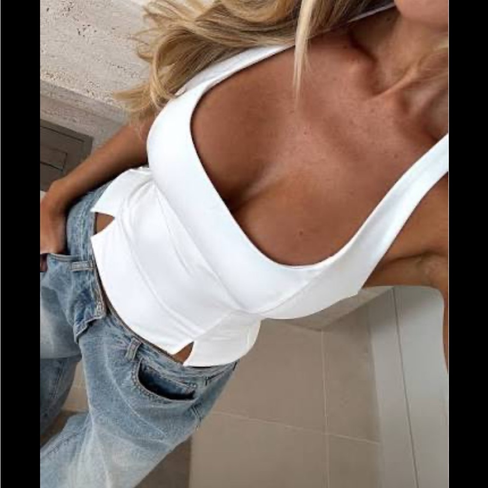 White fox I'm Next Halter Top Off White brand new